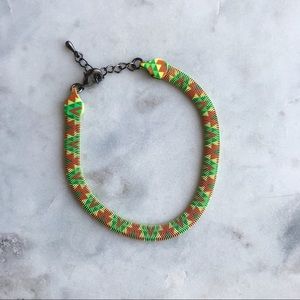 Urban Outfitters Neon Tribal Design Link Metal Mesh Bracelet/Anklet